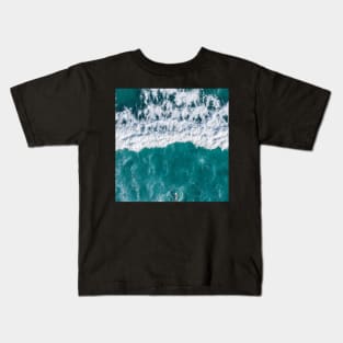 Green Ocean Waves Kids T-Shirt